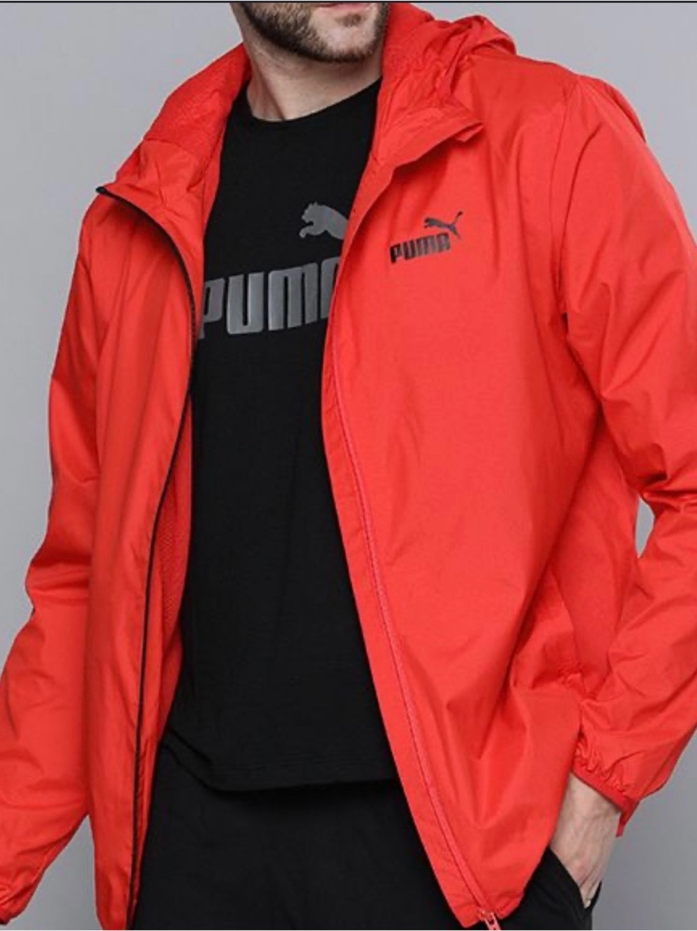 Puma Red Hooded Windbreaker Jacket